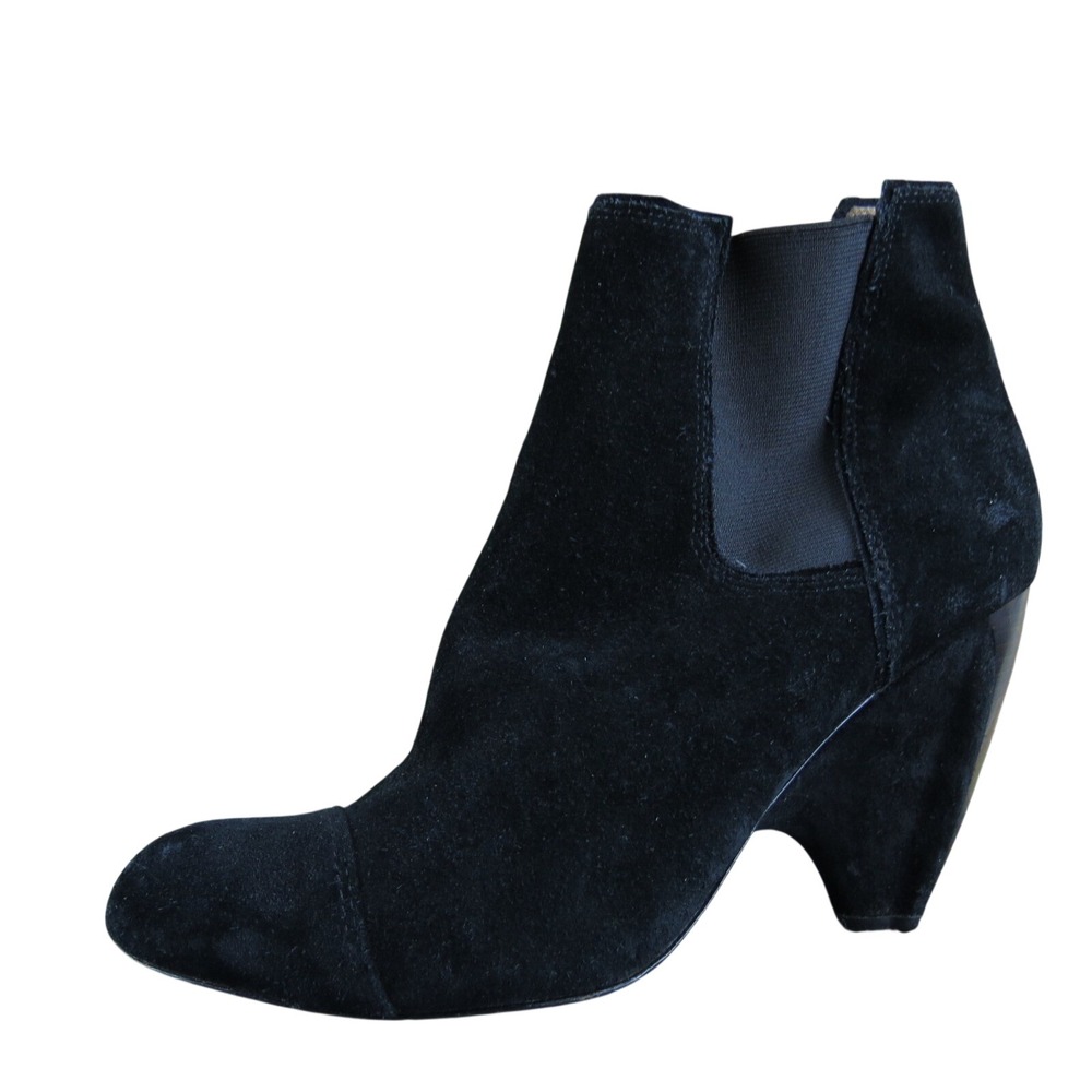 Modern Vintage India Women 38.5 Black Suede Pointed Toe Ankle Boots‎